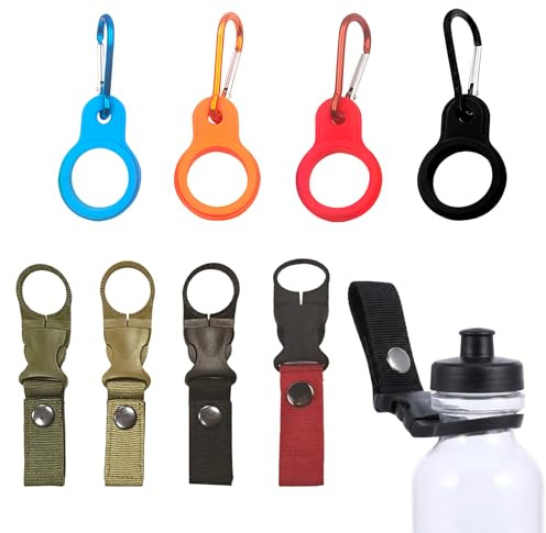 Wvbzf 8 Pcs Water Bottle Holder, Water Bottle Clip, Portable Multicolor Bottles Holder, Webbing Buckle Bottles Strap Hanging Water Belt for Cycling Camping Hiking Outdoor Traveling