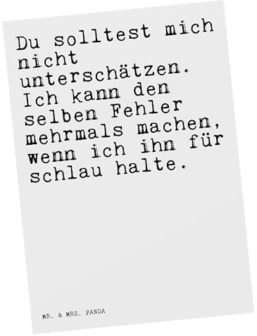 Mr. & Mrs. Panda Postkarte Du solltest mich nicht... - Geschenk, Ansichtskarte, Spruch Sprüche Weisheiten Zitate Lustig Weisheit Worte, Freundin, Grußkarte, Frauen, bildkarte, Postkarten, Freund