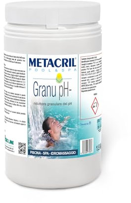 Metacril Granu pH-, Riduttore Granulare del pH, Ideale per Piscina e Spa Idromassaggio - 1,5KG