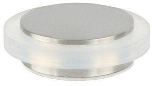 EVI Herrajes | Tope de Puerta Adhesivo | Ø35x14mm | Acero Inoxidable - Goma Blanca | Gran Adhesión | 100% Funcional | Mod. 04020335X12BAM