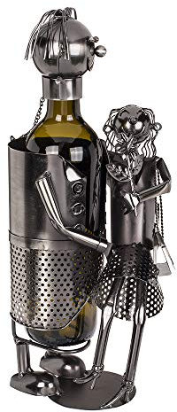 Out of the blue Flaschenhalter aus Metall Liebespaar für 1 Flasche Geschenk für Paare Hochzeit