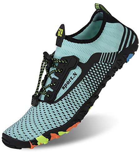 IceUnicorn Strandschuhe Badeschuhe Damen Herren Schwimmschuhe Aquaschuhe Sommer Schnell Trocknend Surfschuhe(Turkis,40EU)