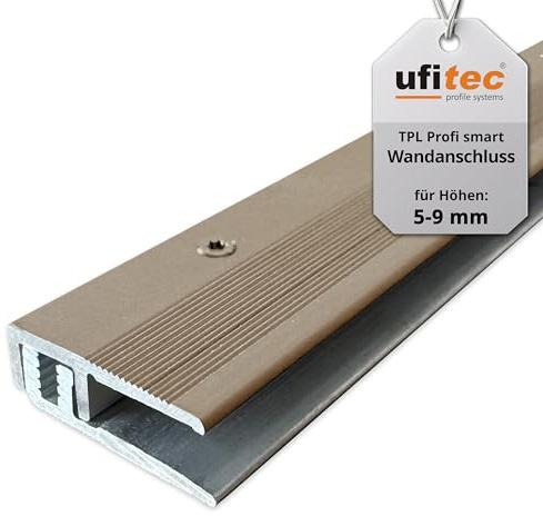 Ufitec® Profi Smart Système de profilés pour sols en vinyle - adapté pour des sols d'une épaisseur de 5-9 mm - ALU anodisé - Bronze clair - (Profil de finition - Longueur: 270 cm, Bronze clair)
