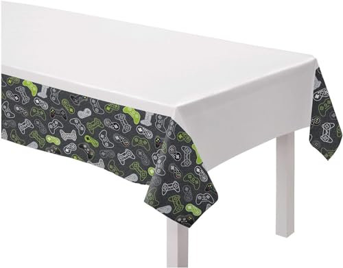 Amscan 572948 - Level Up Gamers Kids Birthday Party Paper Table Cover - 1.3m