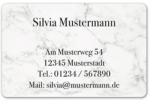100 Visitenkarten, laminiert, beidseitig bedruckt, 85 x 55 mm, inkl. Kartenspender - Design Granit Marmor