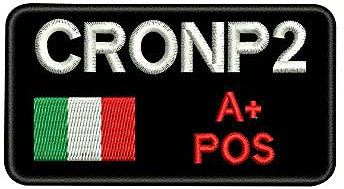 2 pezzi personalizzati con nome bandiera ITALIA Tag Patch ricamo militare con gruppo sanguigno A + B +