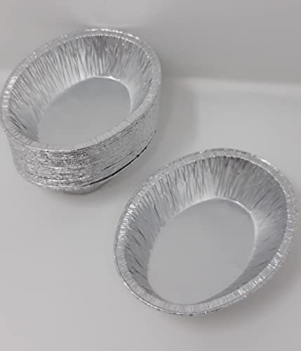 Bandeja ovalada de aluminio redonda para horno para asar pasteles, estilo barbacoa, 137 x 102 x 30 mm, 187 cc (40)