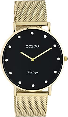 Oozoo Vintage Damen Uhr - Armbanduhr Damen mit 20mm Mesh Armband - Analog Damenuhr in rund C20237