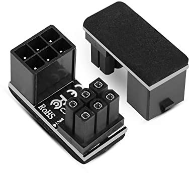 YAODHAOD GPU Winkelstecker, ATX 6 polige U Drehung, 180 Grad Abgewinkelter Stromkabel Netzadapter für Desktops, Grafikkarten, 2 Stück (6 polig A)