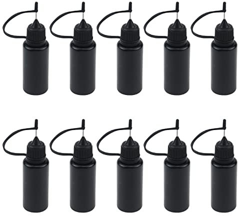T Tulead 15ml Precision Tip Applicator Bottles Plastic Squeeze Bottle Quilling Tool Needle Tip Glue Bottles Pack of 10 Black