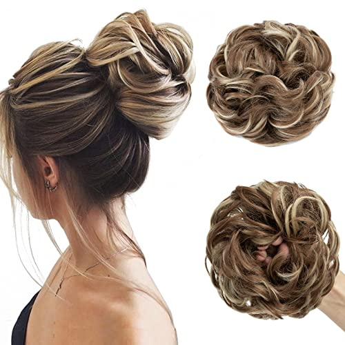 Rich Choices Bun Hair Piece Fake Hair Scrunchies for Women - Light Brown to Ash Blonde