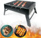 Barbacoa Plegable Portátil Sobremesa 39x27x22.5cm - Parrilla de Carbón BBQ de Acero al Aire Libre, Picnic y Camping