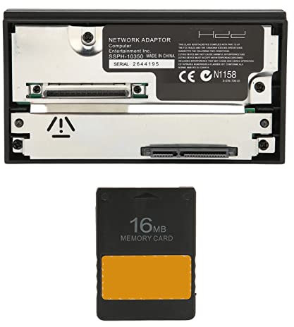 Set Adattatore di Rete PS2 con Scheda di Memoria McBoot Gratuita da 16 MB, Adattatore HDD Interfaccia SATA per PS2, Supporta Disco Rigido SATA Fino a 2 TB