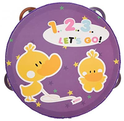 JQUAL Handtrommel 15 cm/5,9 Zoll hölzernes Handtamburin Freestyle Handtrommel Glocke Musik Tamburin Percussion Drum Instrument für Spiele Handpan