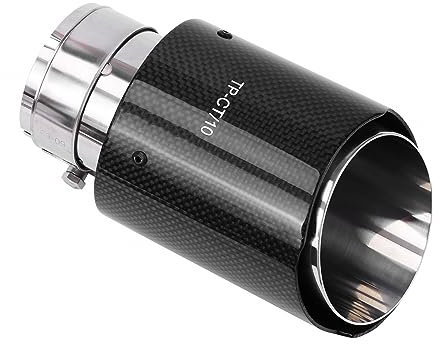 Auto Auspuffspitzen Auspuff, Kohlefaser Auto Auspuff Endrohr, Einlassgröße 63 mm/2,5 Zoll, Auslassgröße 87 mm/3,5 Zoll, Carbonfaser-Auspuffspitze für Automobil-Auspuffrohr mit 2,4-Zoll-Durchmesser