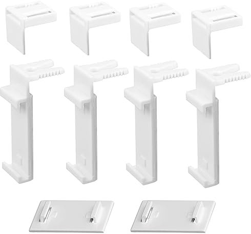 NHBETYS Klemmhalter für Klemmfix-Rollo, Doppelrollo-Ersatzteilzubehör, ohne Bohren Klemmhalterung mit Haken für PVC- und Holzfenster-Türflügel