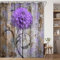 Duschvorhang mit Bauernhaus-Blume, rustikale lila Dahlie, Duschvorhang-Set, ländliche violette Wildgartenpflanze, wasserdichter Stoff-Duschvorhang mit Haken, surrealer Badezimmervorhang, 175 x 178 cm