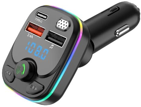 Cargador de coche Transmisor FM Audio Bluetooth Dual USB Reproductor MP3 Cargador de coche Manos libres Accesorios Autoradio Car Charger J3Q3 Fast
