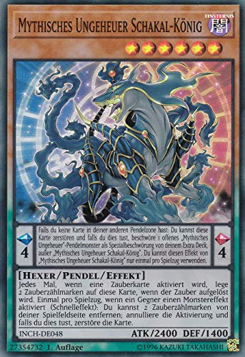 INCH-DE048 - Mystisches Ungeheuer Schakal-König - Super Rare - 1. Auflage - Deutsch - The Infinity Chasers - mit LMS Trading Fieldcenter-Karte Yugioh