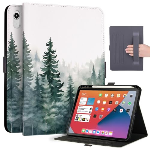 Anpredo Hülle für 10.9 Zoll iPad 10th Gen/iPad (A16) 11th Generation 11 Zoll 2025 mit Stifthalter, Mehrere Betrachtungswinkel, Abdeckungen für Apple iPad 10 2022, Wald