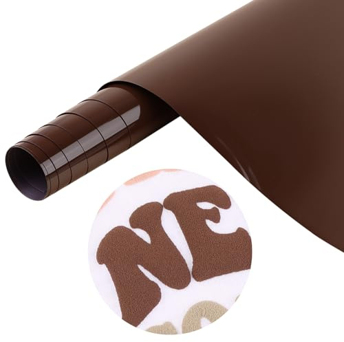 Tintnut Braun 3D Puff Plotterfolie Textil Rolle Iron on Folie 10in x 6ft | Flexfolie plotter textil für kleidung und taschen DIY,dehnbar und waschbar,einfach schneiden entgraten,für meisten plotter