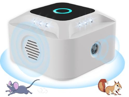 Rodent Repellent Electronic, Mice Repellent Plug-in, Ultrasonic Pest Repeller, Mice Repellent Electronic, Mouse Deterrent, Rat Control with Ultrasounds 12 Strobe Lights