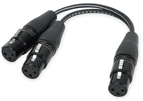 keepdrum YC025 XLR splitter Y cavo 2x femmina femmina a 1x femmina femmina