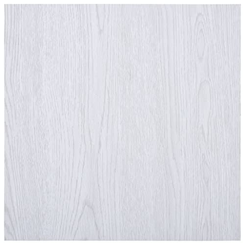 ARKEM Laminat Dielen Selbstklebend PVC Bodenbelag Selbstklebend Laminatboden Bodenaufkleber 5,11 m² PVC Weiß