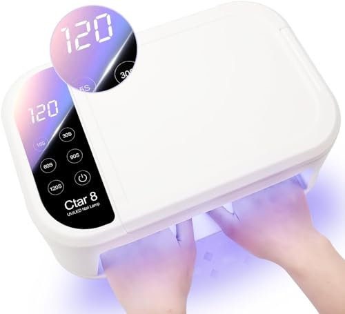 LEDSUUEI UV Nail Lamp -【LARGE SPACE】UV Lamps for Gel Nails /5 Timer Setting/Auto Sensor, Professional LED Nail Lamp Fast UV Light for Gel Nails Polish - Built-in Storage Shelve