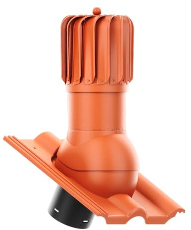 KRONO-PLAST Entlüfterkamin ROTOLINE 125 für Betondachziegel BRASS Frankfurter, Benders Mecklenburger, ProDach - Doppelrömer (ziegelrot/klassisch-rot)