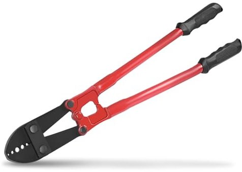 Pince à sertir pour câble métallique, 61 cm, outil de sertissage, 5 cavités 1/16, 3/32, 1/8, 5/32, 3/16, outils de sertissage pour manchons ovales en cuivre et aluminium et manchons d'arrêt