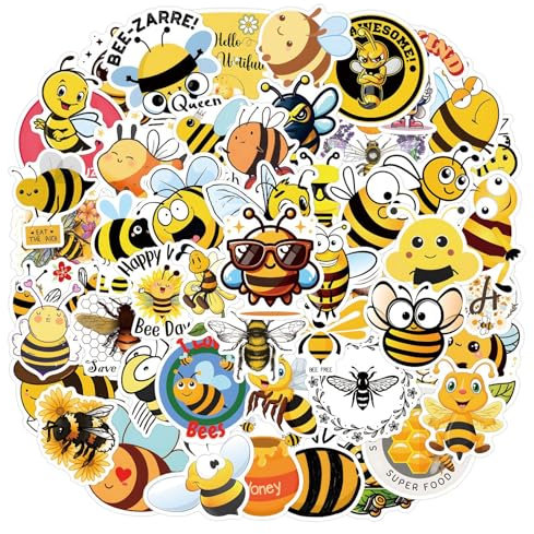 115 Stück Bienen Sticker,Kleine Bienen Aufkleber,Bienen Sticker Set,Niedlich Biene Aufkleber,Witzig Bienen Tier Aufkleber,Geeignet für Autos Fahrräder Motorräder Erwachsene und Kinder