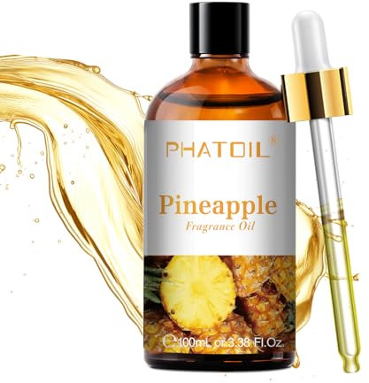 PHATOIL Fruchtiges Duftöl Ananasöl 100ML, Ätherisches Öl Ananas für Aromatherapie von Erstklassige Qualität, Ätherische Öle für Diffuser, Raumdüfte, Seife, Kerzen