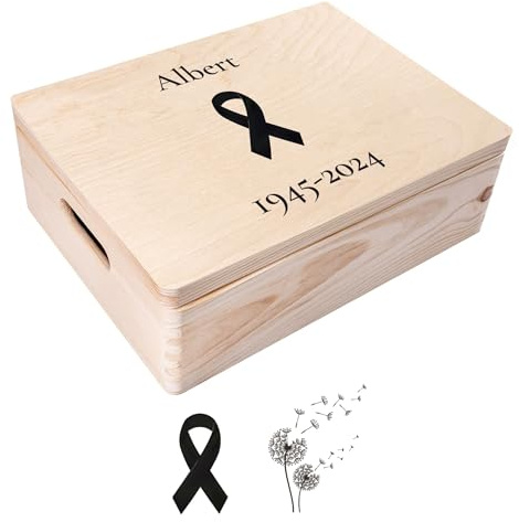 Creative Deco Personalised Memorial Mourning Memory Box Gift | Custom Keepsake Boxes | In Loving Memory of Dad, Mum, Grandad, Grandma, Baby, Child | Name, Date & Text (Verse) Box