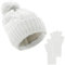 Scettar Damen Winter Pom Pom Beanie Mütze mit Warmem Fleece gefüttert, Strickmützen für Damen, Bommelmütze für Damen, WinterMütze mit Abnehmbarem Pom Pom für Outdoor Skifahren