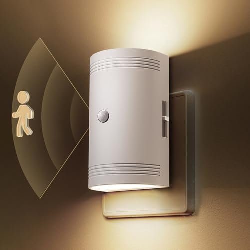 LOHAS-LED Nachtlicht mit Bewegungsmelder, Warmweiß 3000K, 0-100lm Helligkeit einstellbar, Nachtlicht Steckdose für Kinderzimmer, Treppen, Gang, Schlafzimmer, Küche, Badezimmer, weißer