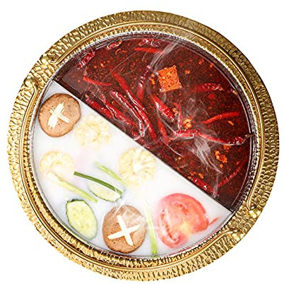 Shabu Shabu Pot Cooker, doppelseitiger Yin Yang Hot Pot, Edelstahl, Shabu Hot Pot Wok (30 cm)