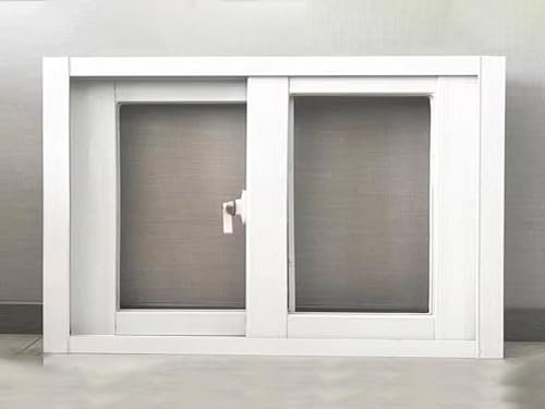 Genérico Reemplazo de Ventanas para Puertas de Garaje: Marco de Aluminio y Vidrio Templado de 5 mm de Espesor, Ventana pequeña corrediza Horizontal para cobertizos, baños, sótanos y tragaluces de Tec