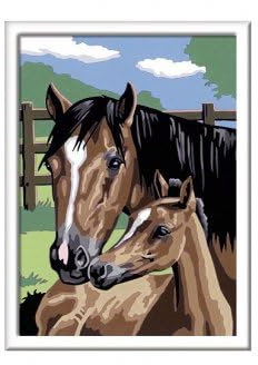 cavernedesjouets Peinture pour Numero d'art Chevaux tendresse 15 Couleurs - Set Tableau Moyen Format + 1 Carte Tigre