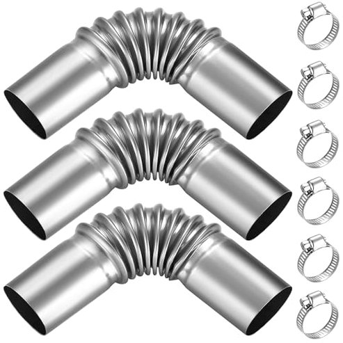 3 Stück 25Mm Edelstahl Abgasrohr Winkelverbinder, Abgasrohr Standheizung, Standheizung Diesel Zubehör, Standheizung Zubehör, Für Autoheizung Stromerzeuger Und Dieselheizungen Mit 6 Edelstahlklammern.