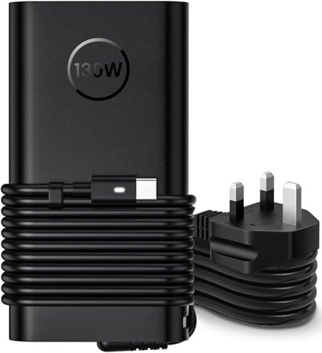 130W USB C Laptop Charger for Dell XPS 15 9575 9500 9510 9520 17 9700 9710 9720 9730, Precision 5530 5550 5560 5570 5750 5760 3560 3561 3570, Latitude 5520 5530 5420 7410 7310 7210 9410 9510 9520 9575