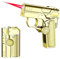 DGHNBMGNG Multifunktionales 5-in-1-Feuerzeug, faltbar, tragbar, Winddichte Jet-Flamme, nachfüllbares Butan, Kerze, Campinggeschenk for Männer (ohne Gas)(Gold)
