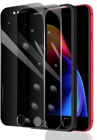 2×Privacy Screen Protector for iPhone 7 Plus/8 Plus + 1×Installation Frame, Anti-Spy Tempered Glass Film, 9H Hardness Easy Installation Impact-Private Protection