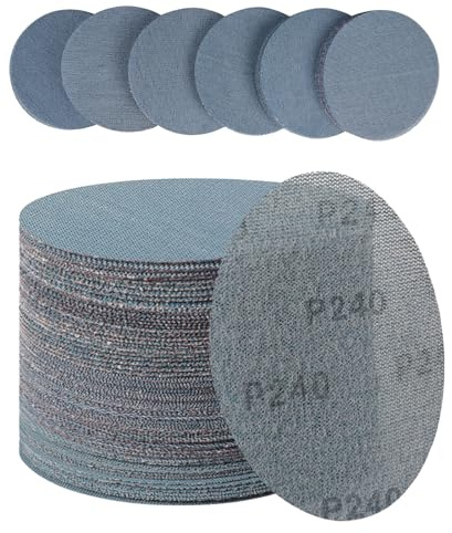 PMIQSA 30Pcs 150mm Sanding Discs 240 Grit, Ceramic Mesh Sandpaper Hook and Loop Sander Pads for Drywall Efficient Dust Removal Random Orbital Sander