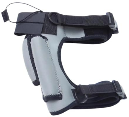 Easnea Neoprene Knife Holder, Adjustable Elastic Scuba Diving Knife Wrap Sheath Leg Strap Thigh Knife Holster with 2 Pockets for Hiking Rafting Boating Fishing Snorkeling (Grey)