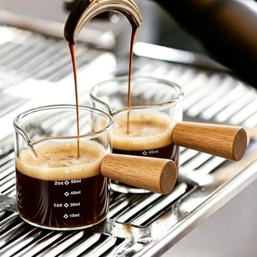 FrutPunch Espresso Cups 2Pcs 75ml with Scale & Handle for Milk, Drinks