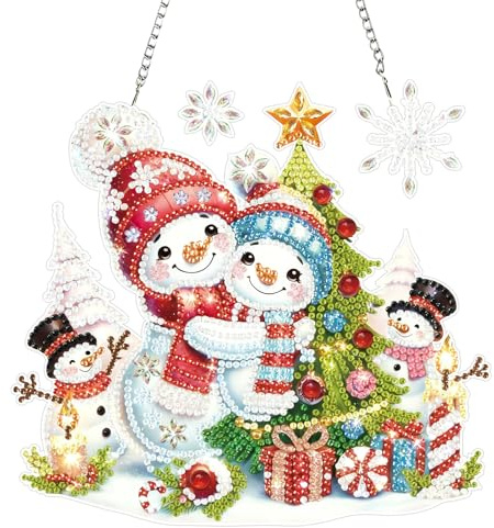 Diamond Painting Weihnachten Tisch Deko, 5D Diamant Painting Weihnachten Neu, Diamant Malerei Stehend Kunst Set für Erwachsene Hausgeschenk Deko, Winter Weihnachtsfeier, Weihnachtendeko Innen DIY