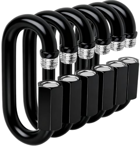 Ekunbuy Kettengliederverbinder, robust, schwarz, ovale Schraubverschluss, Elektrophorese-Rost-Beschichtung für sicheren Außen- und Inneneinsatz beim Camping, Hängematten, Fitnessstudio (M10 (10 cm