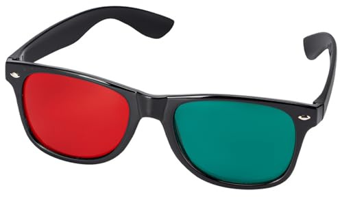 Gcroet 3D-Brille, schwarzer Rahmen, rot-grün, 3D-Sichtbrille für dimensionale Anaglyphen-TV-Filme, DVD-Spiele und Amblyopie-Trainingsbrillen