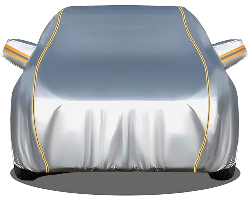 Auto Abdeckplane für Mercedes SLS AMG (C197) 2010-2014,Autoabdeckung Outdoor Wasserdicht Atmungsaktiv Schneefest und reißfest mit Aufbewahrungstasche Handschuhen (Silber)